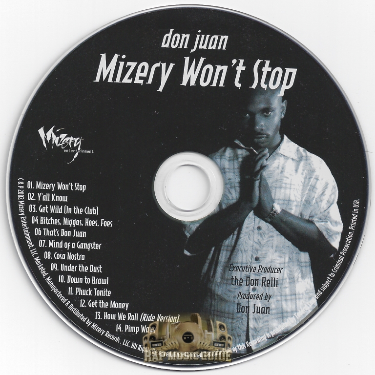 洋楽 Don Juan /Mizery Won't Stop G-RAP G-FUNK Don Juan - Mizery Won't Stop: CD | Rap Music Guide